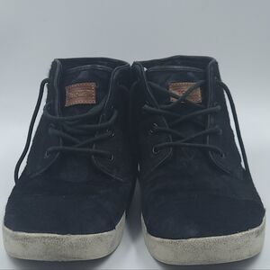 Toms Black High-Top Sneaker Shoes Black Fur Size 8.5 Women
